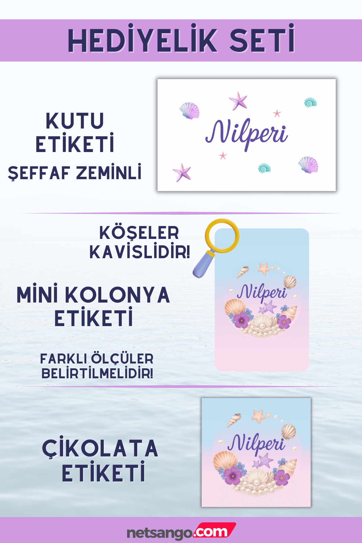 DENİZ TEMALI HEDİYELİK ETİKET SETİ