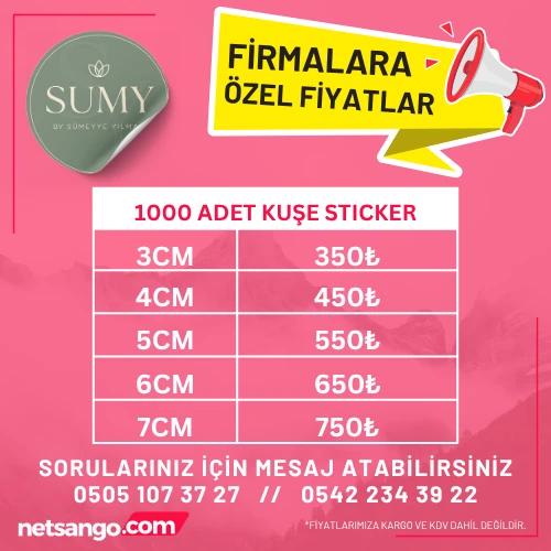 FİRMALARA ÖZEL STICKER - ÖLÇÜ SEÇİN