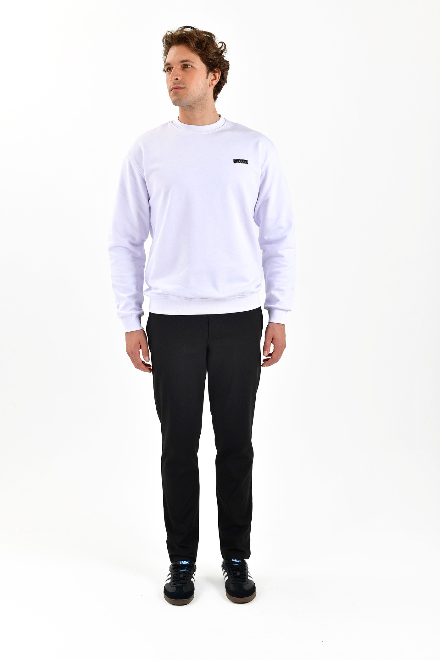 BroCode Erkek Beyaz Sweatshirt (BCS2450-01)