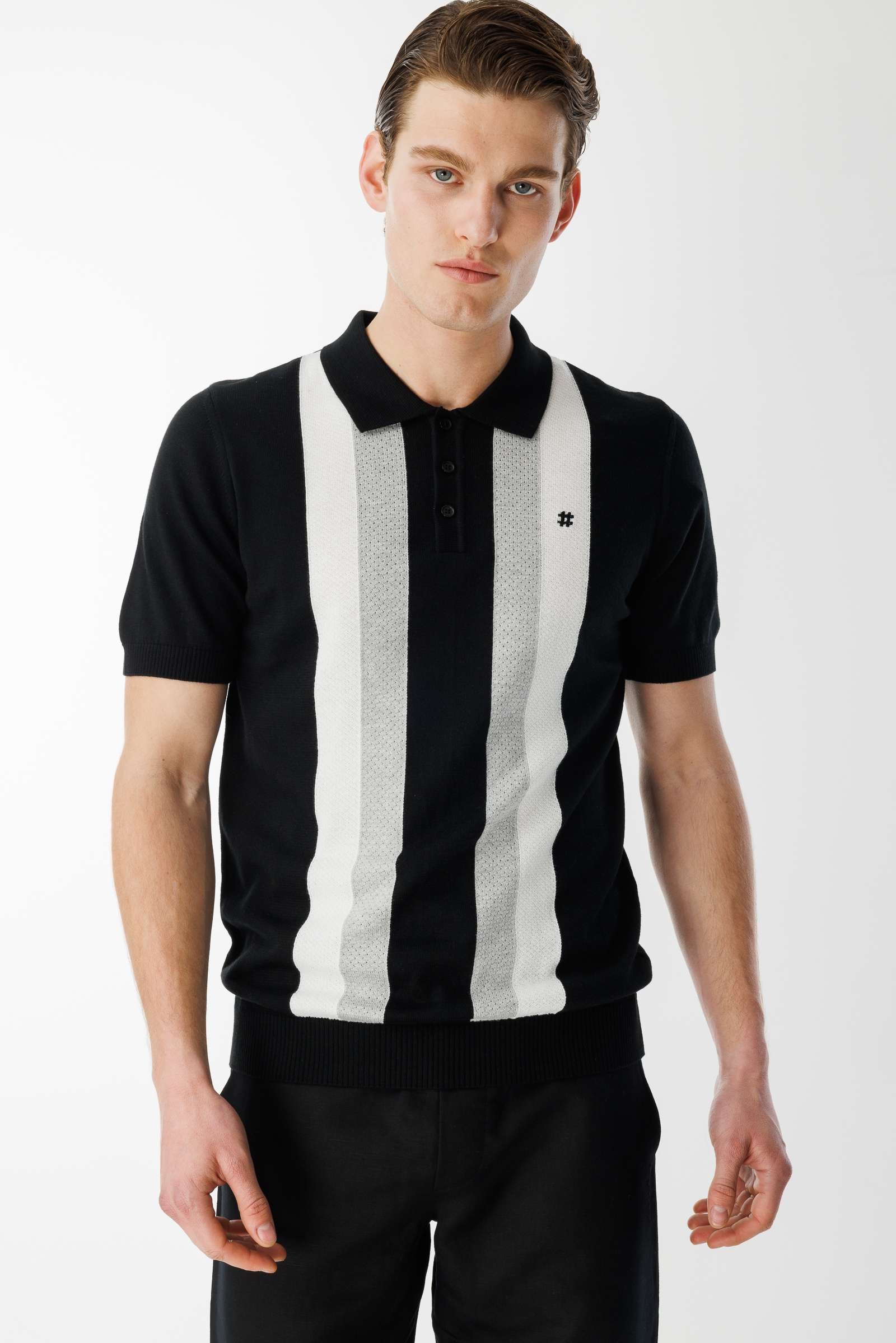 BroCode Monochrome Men's Black Polo T-Shirt (BCT25081-02)