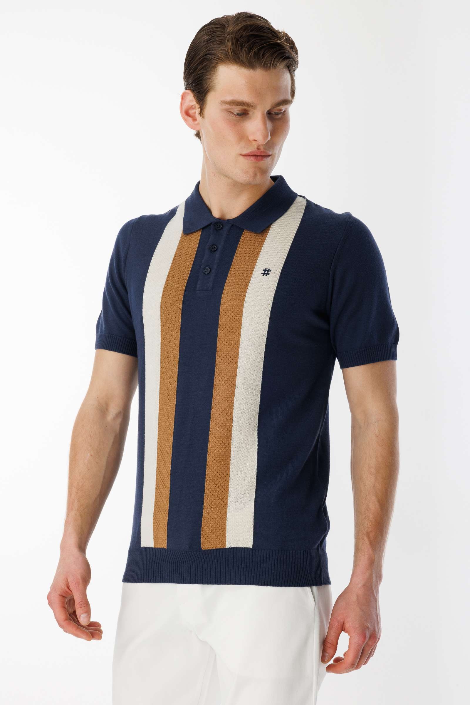 BroCode Monochrome Men's Navy Blue Polo T-Shirt (BCT25081-05)