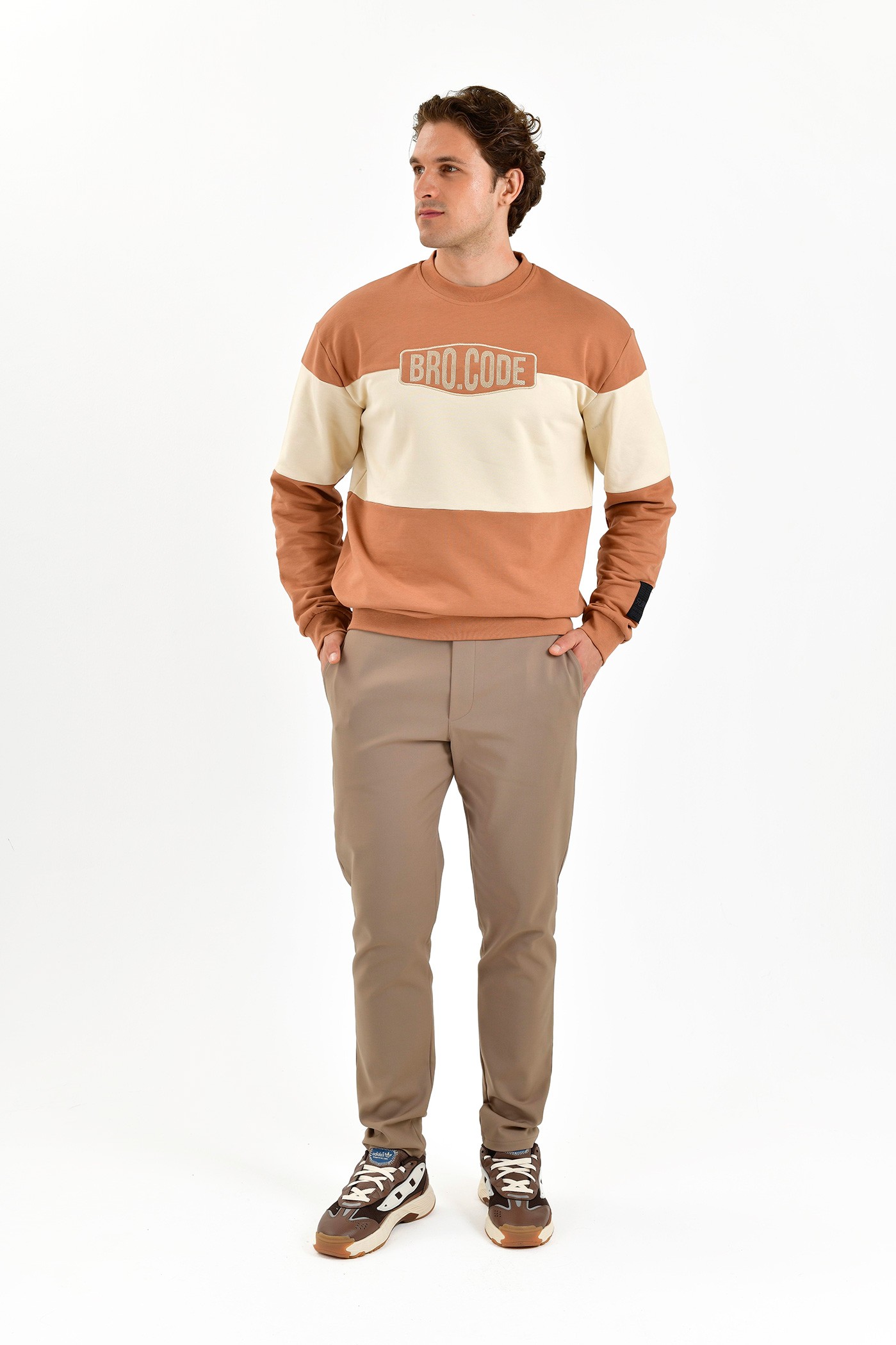 BroCode Hyper Nature Erkek Kahverengi Sweatshirt (BCS2449-41)