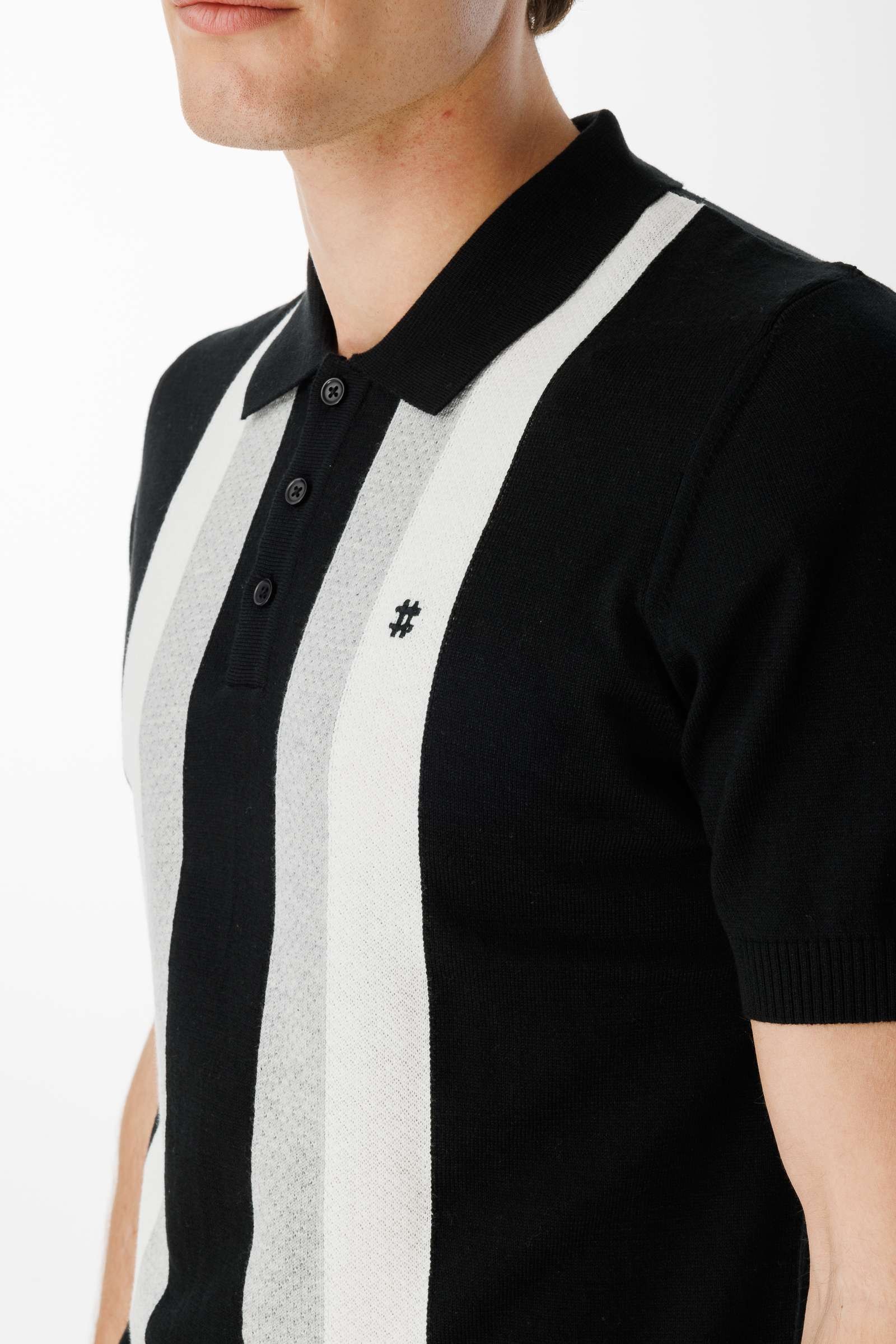 BroCode Monochrome Men's Black Polo T-Shirt (BCT25081-02)