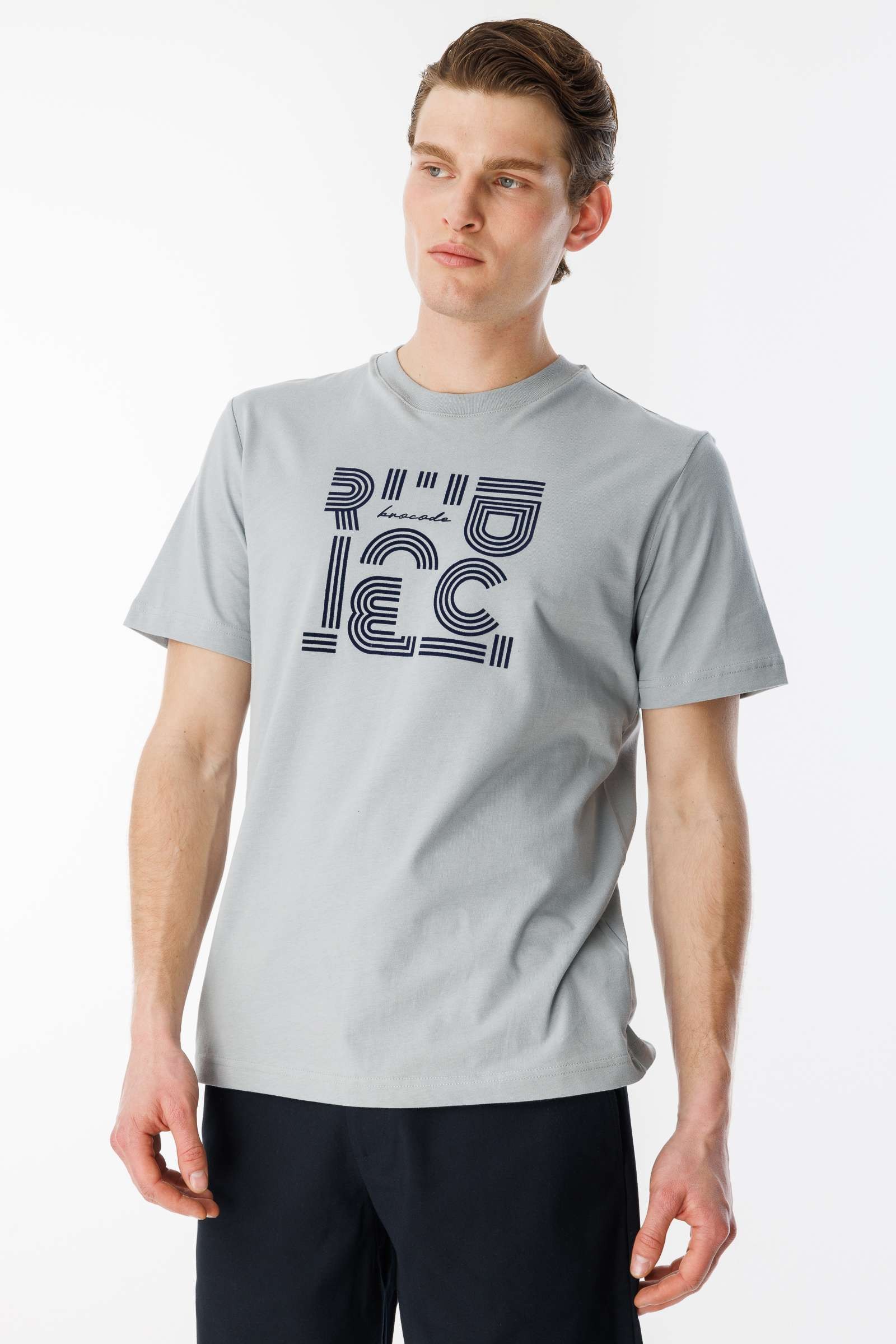 BroCode Monochrome Erkek Gri Tişört (BCT25091-03)