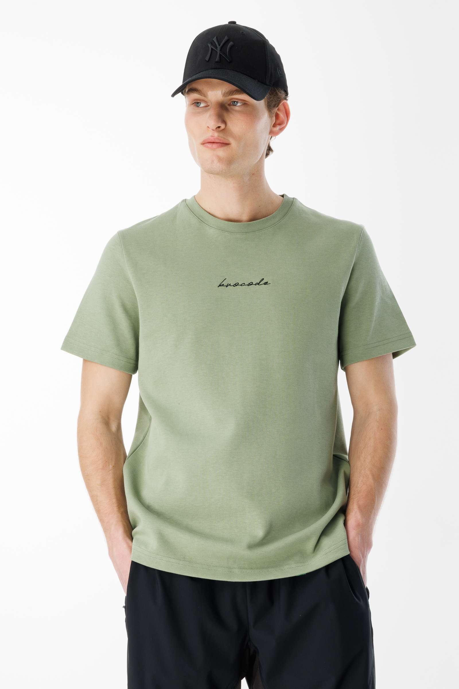 BroCode Monochrome Erkek Yeşil Tişört (BCT25082-42)
