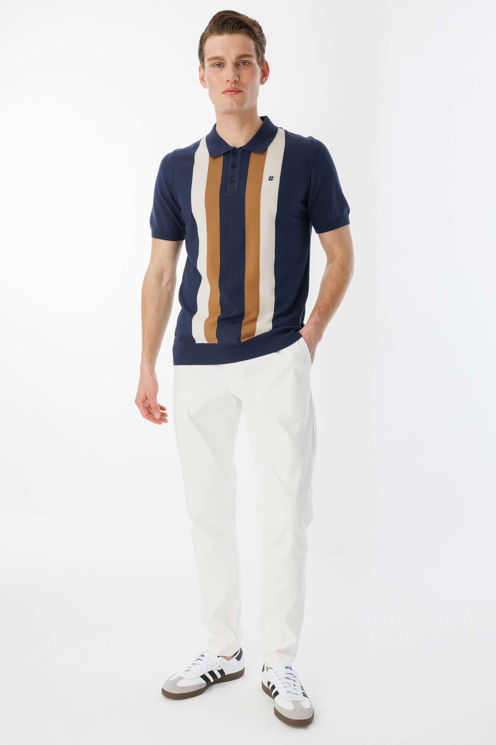 BroCode Monochrome Erkek Lacivert Polo Tişört (BCT25081-05)