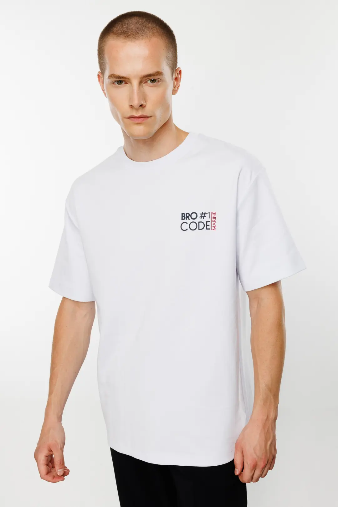 BroCode Marine Men's White T-Shirt (BCT24010-01)