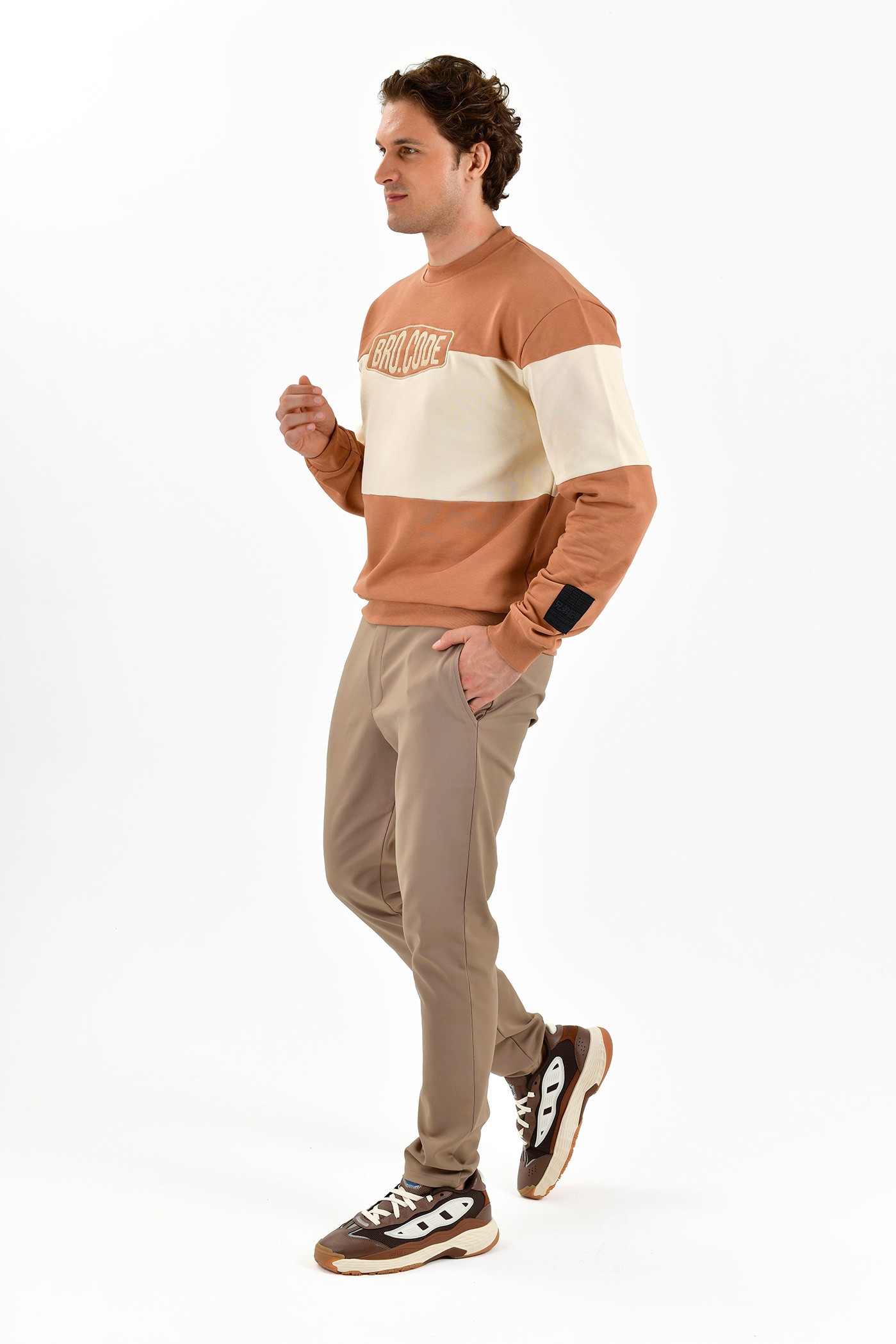 BroCode Hyper Nature Erkek Kahverengi Sweatshirt (BCS2449-41)
