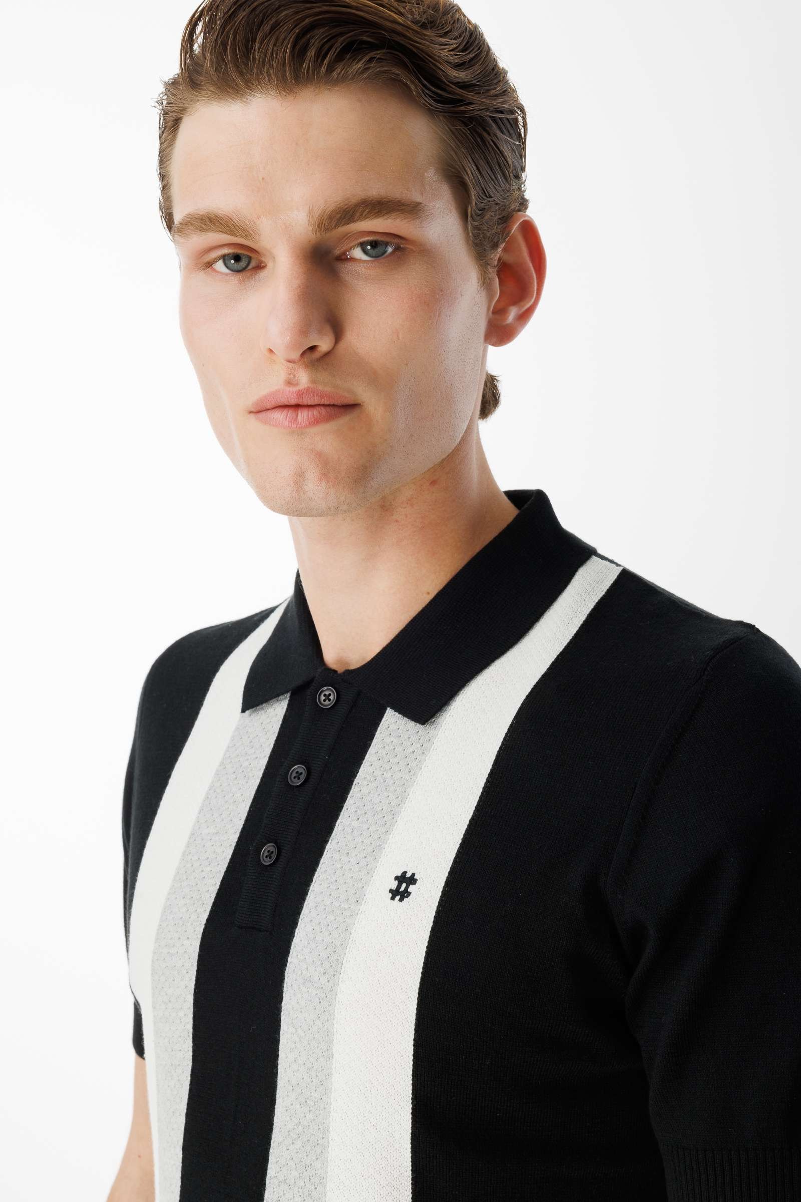 BroCode Monochrome Men's Black Polo T-Shirt (BCT25081-02)