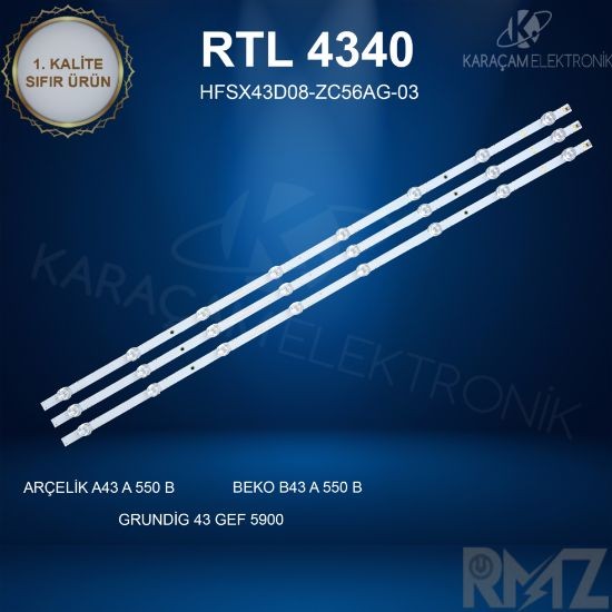 ARÇELİK A43 A 550 B LED BAR , BEKO B43 A 550 B LED BAR , GRUNDİG 43 GEF 5900 LED BAR