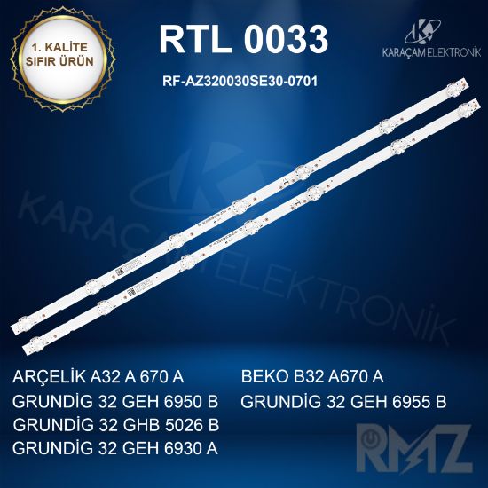 ARÇELİK A32 A 670 A LED BAR, BEKO B32 A670 A LED BAR , GRUNDİG 32 GEH 6950 B LED BAR , GRUNDİG 32 GEH 6955 B LED BAR,