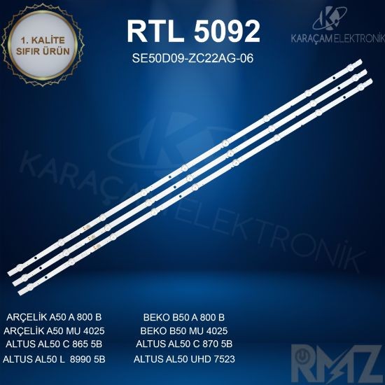 ARÇELİK A50 A 800 B LED BAR , BEKO A50 A 800 B LED BAR, ALTUS AL50 C 865 5B LED BAR, GRUNDIG 50 GEU 7800B LED BAR