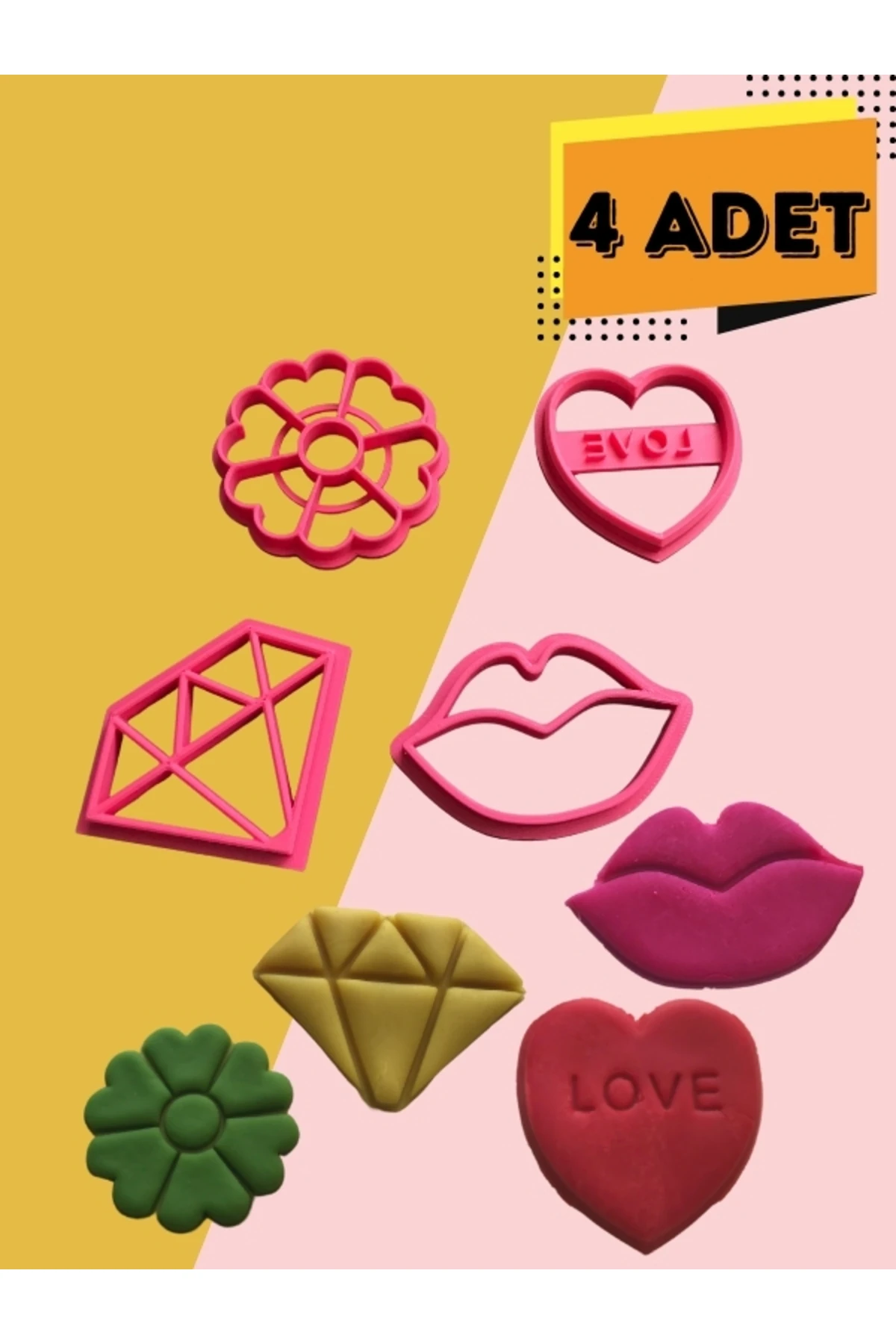 4'Lü Kurabiye Kalıbı