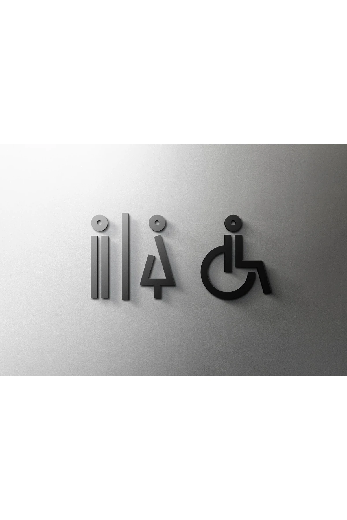 Siyah tuvalet işareti plaka plastik kapı duvar etiket Wc tutucu işaret panosu