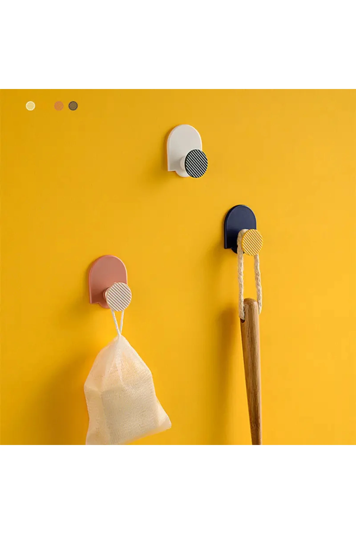 İskandinav Tarzı 2 Adet Çok Amaçlı Plastik Askı Duvar Kancası Güçlü Yapışkanlı Mutfak Banyo Askısı