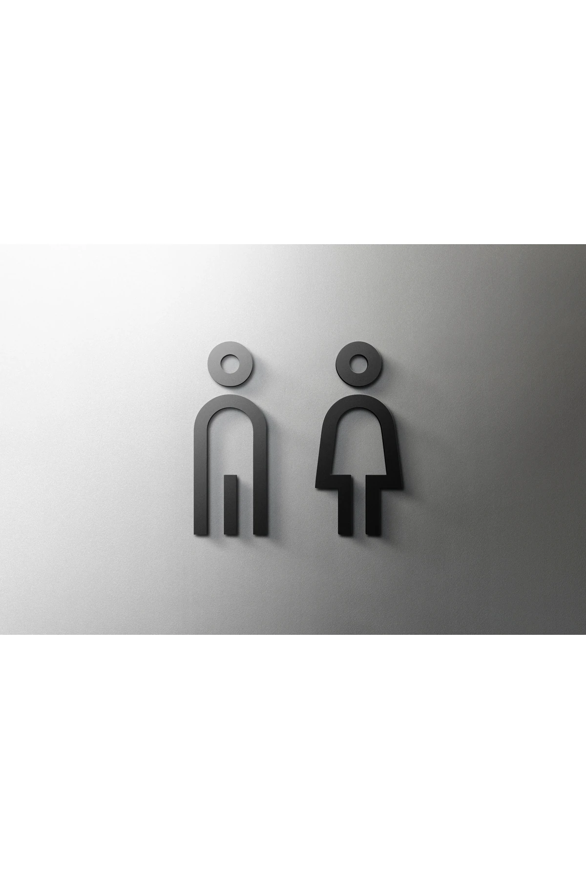 Siyah tuvalet işareti plaka plastik kapı duvar etiket Wc tutucu işaret panosu  otel banyo dekor