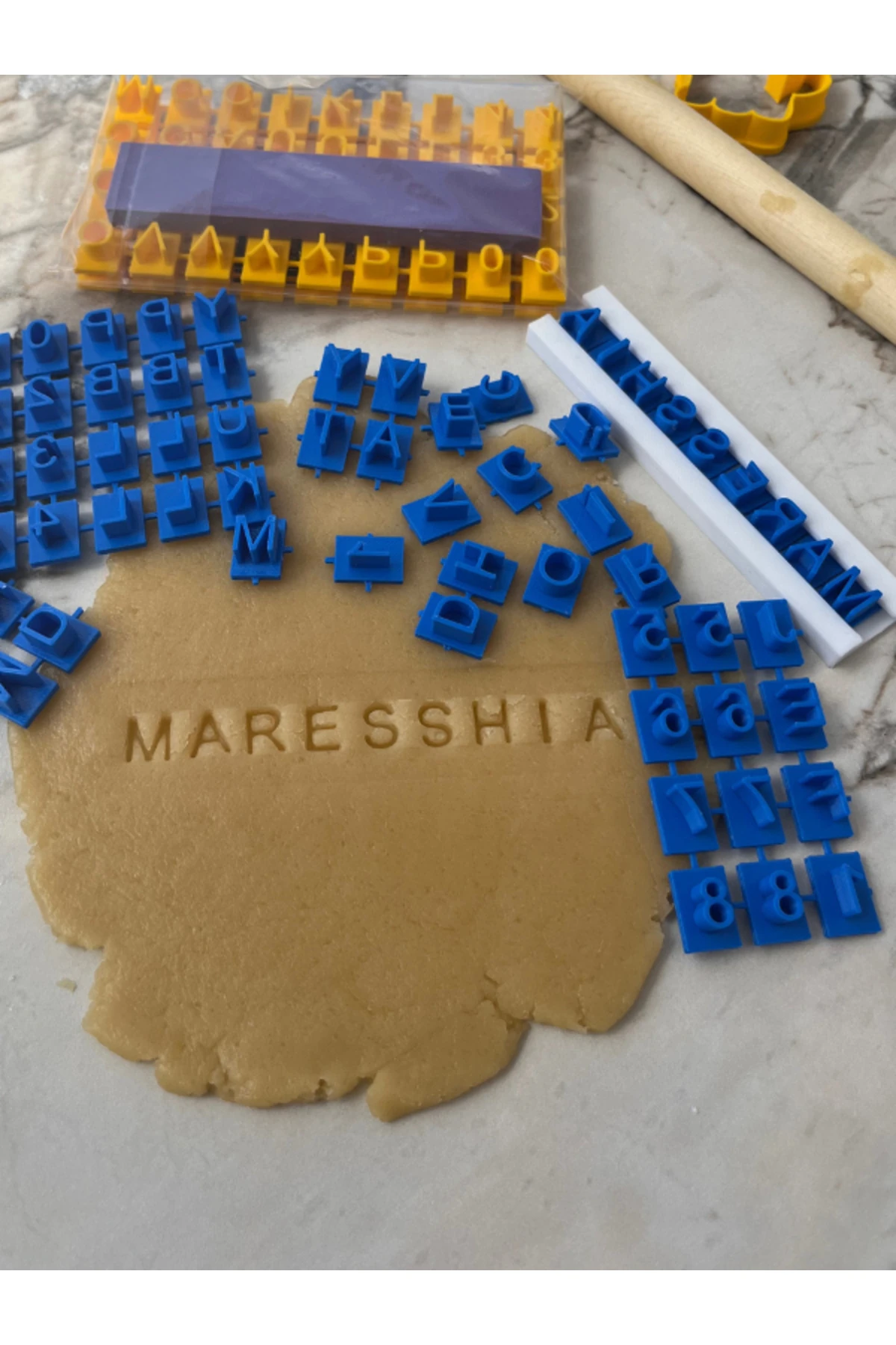 Alfabe Kabartma Damga Kurabiye Kalıbı Kurabiye Şekillendirici