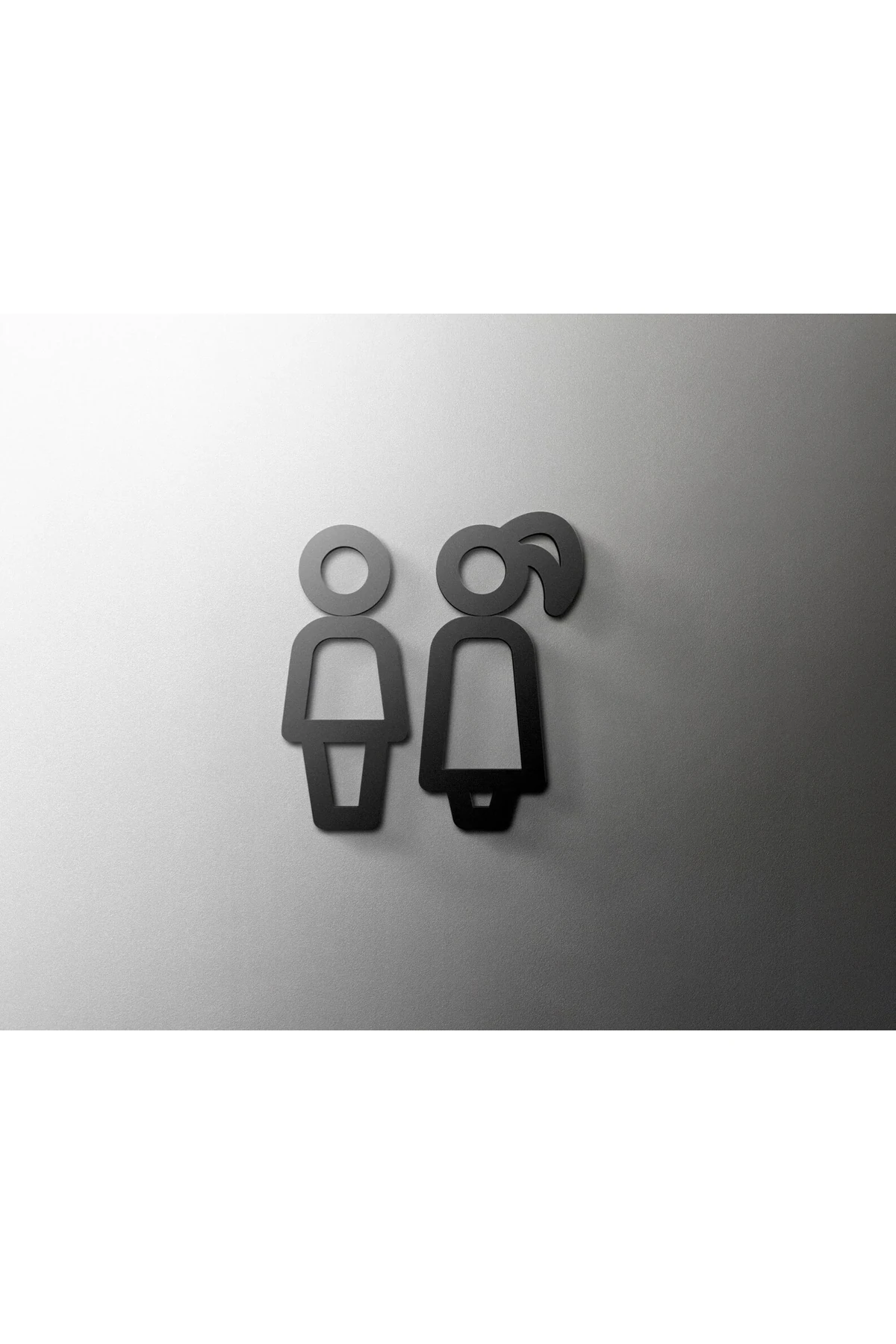 Siyah tuvalet işareti plaka plastik kapı duvar etiket Wc tutucu işaret panosu