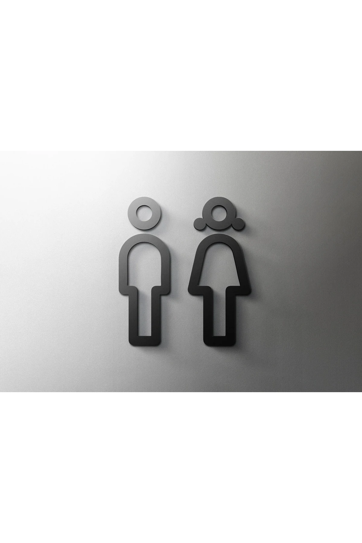 Siyah tuvalet işareti plaka plastik kapı duvar etiket Wc tutucu işaret panosu  otel banyo dekor