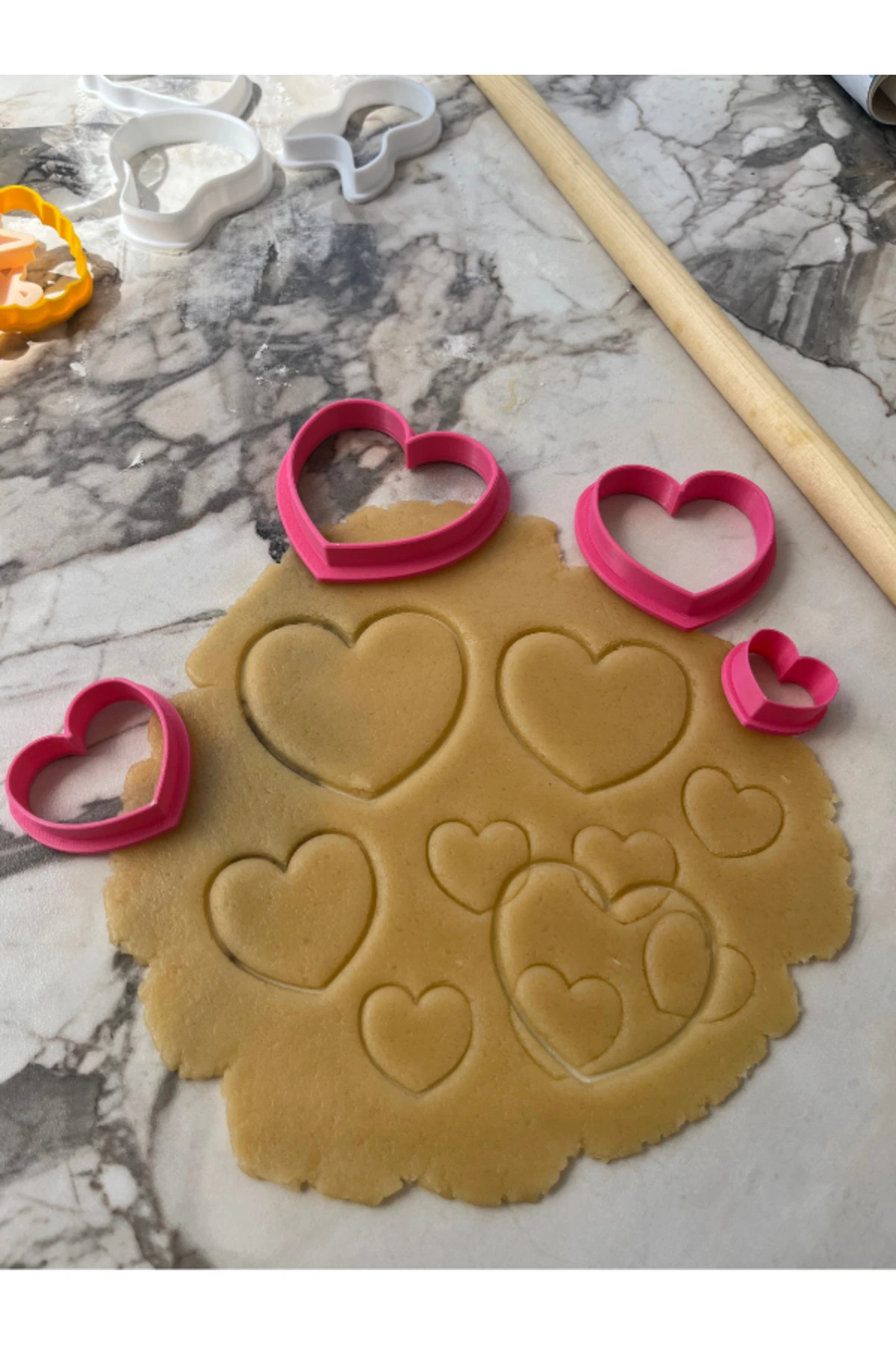 Kalp Şeklinde 4'lü Kurabiye Kalıbı