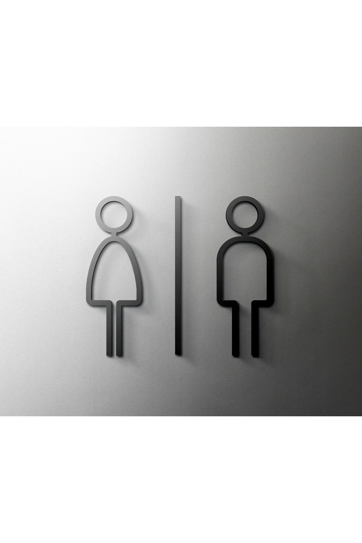 Siyah tuvalet işareti plaka plastik kapı duvar etiket Wc tutucu işaret panosu  otel banyo dekor