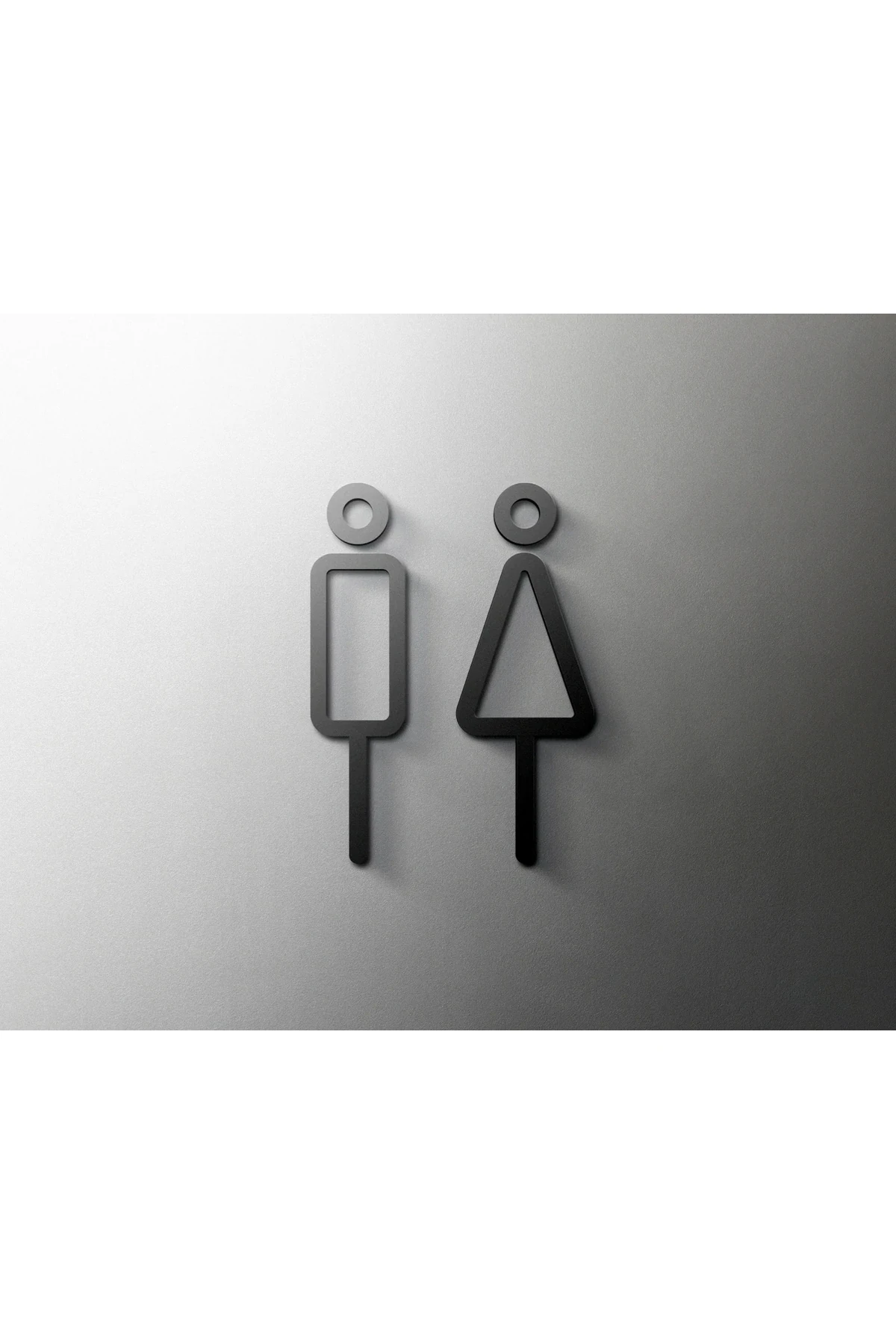 Siyah tuvalet işareti plaka plastik kapı duvar etiket Wc tutucu işaret panosu  otel banyo dekor