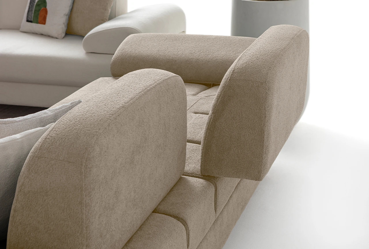 Lizbon Yataklı Sandıklı Koltuk Takımı 3+3+1+1 Sütlü Kahve