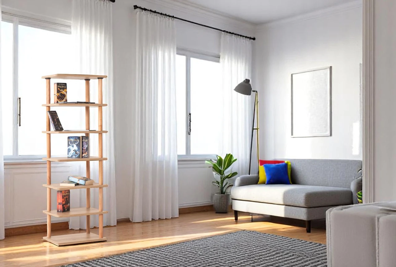 Pia 7 Raflı Kitaplık Çok Amaçlı Dolap