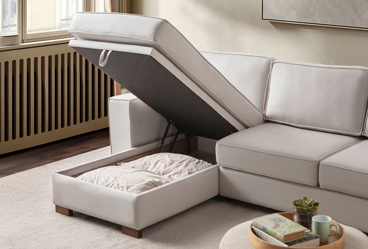 Corner Köşe Koltuk Takımı Sandıklı Krem