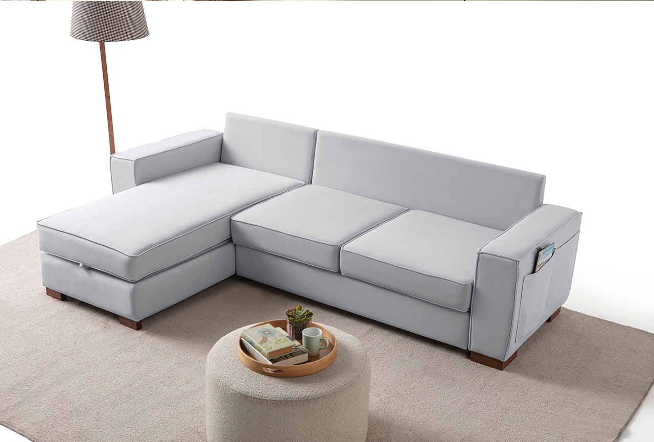 Corner Köşe Koltuk Takımı Sandıklı Gri