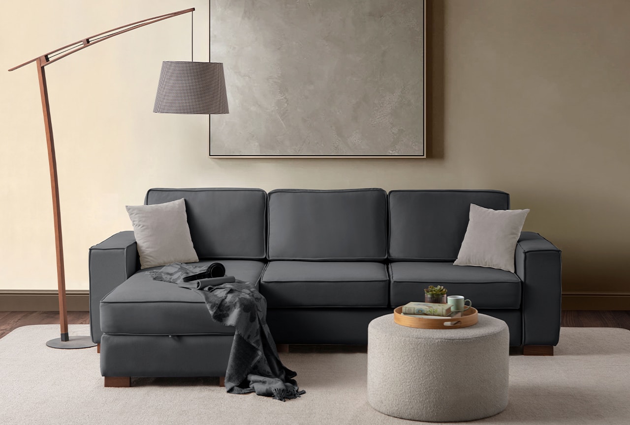 Corner Köşe Koltuk Takımı Sandıklı Antrasit