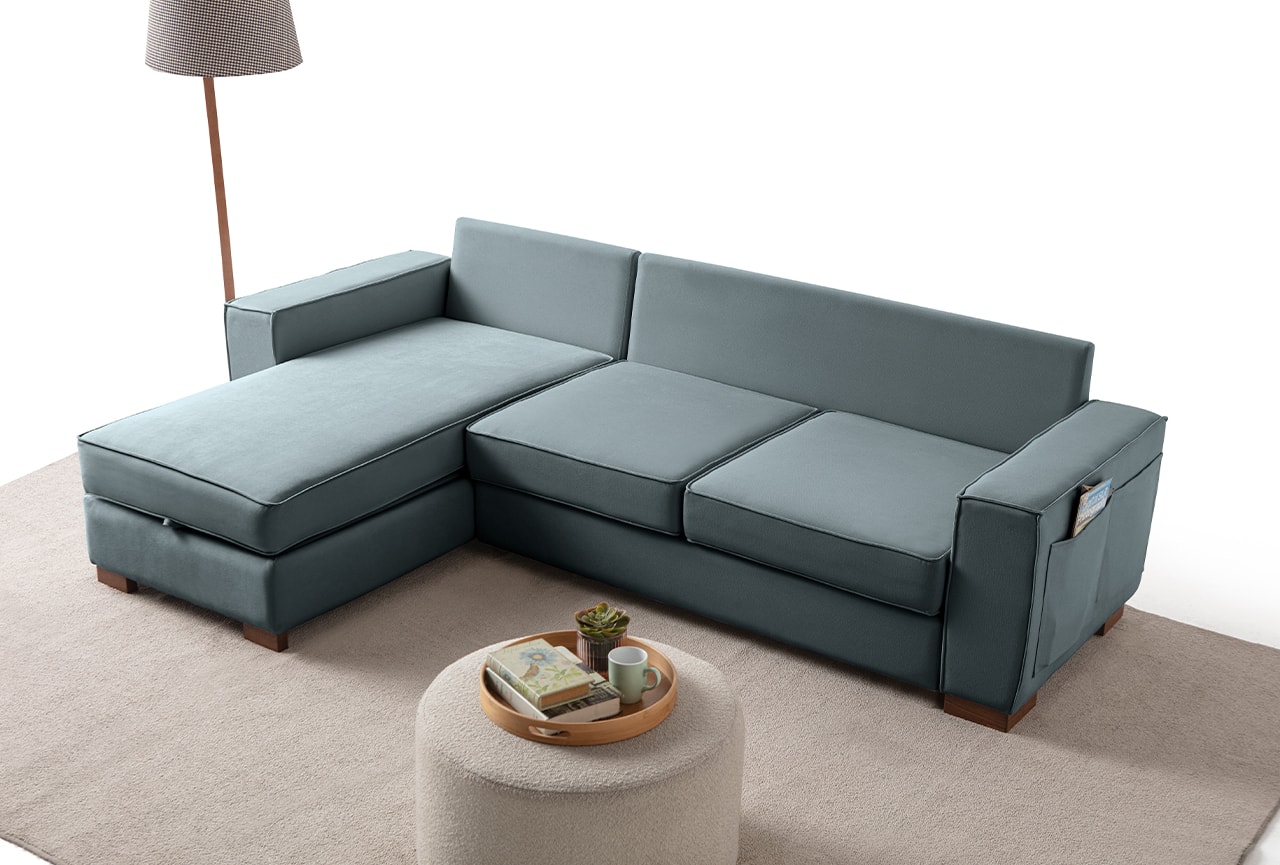 Corner Köşe Koltuk Takımı Sandıklı Su Yeşili