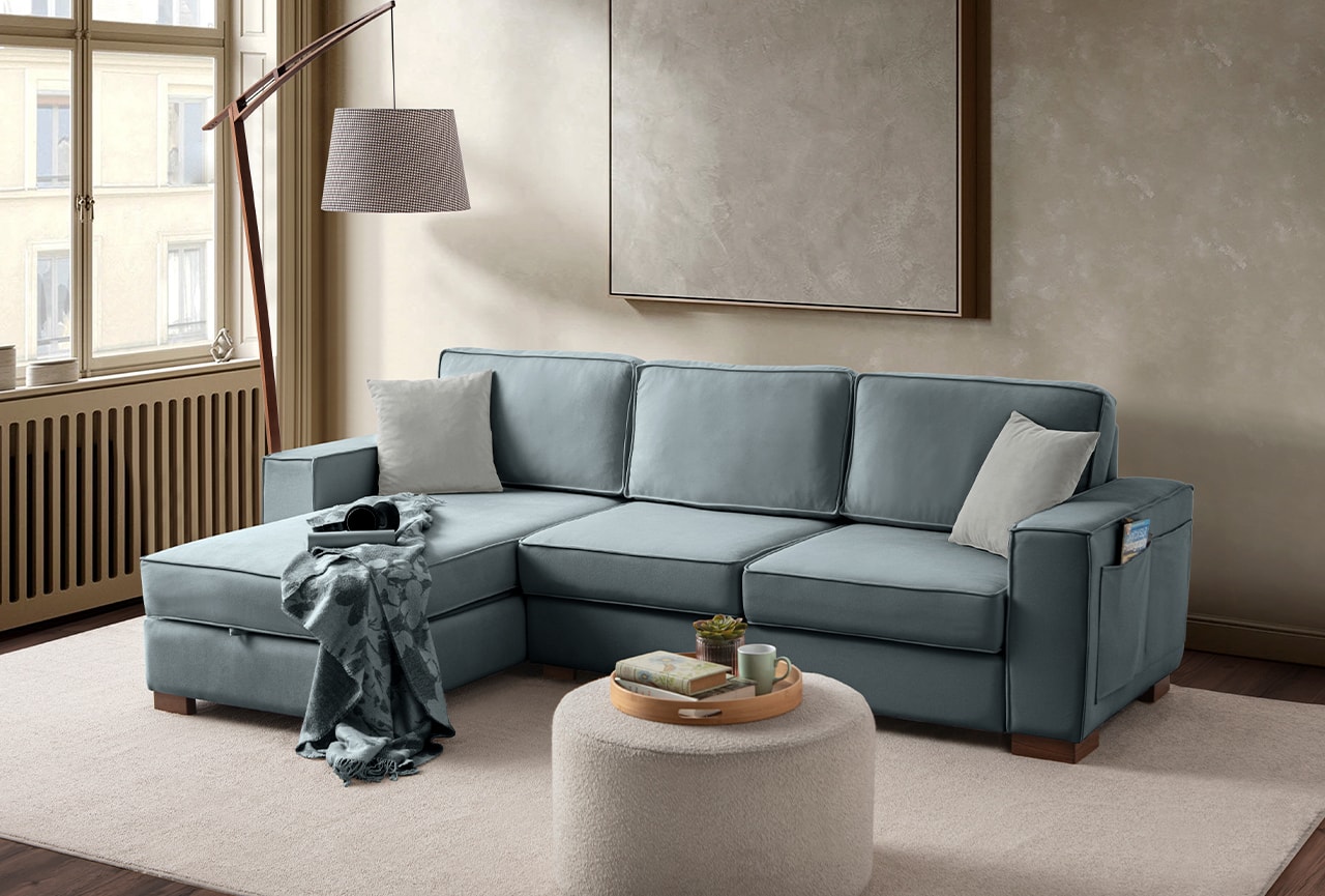Corner Köşe Koltuk Takımı Sandıklı Su Yeşili