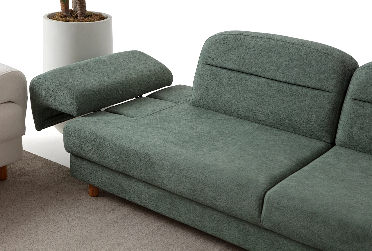 Lizbon Yataklı Sandıklı Koltuk Takımı 3+3+1+1 Yeşil