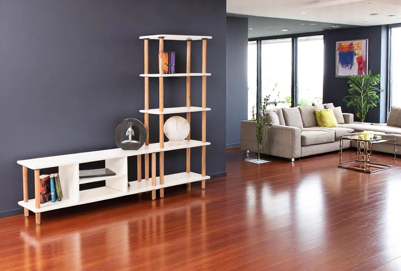 Pia Kitaplıklı TV Sehpası