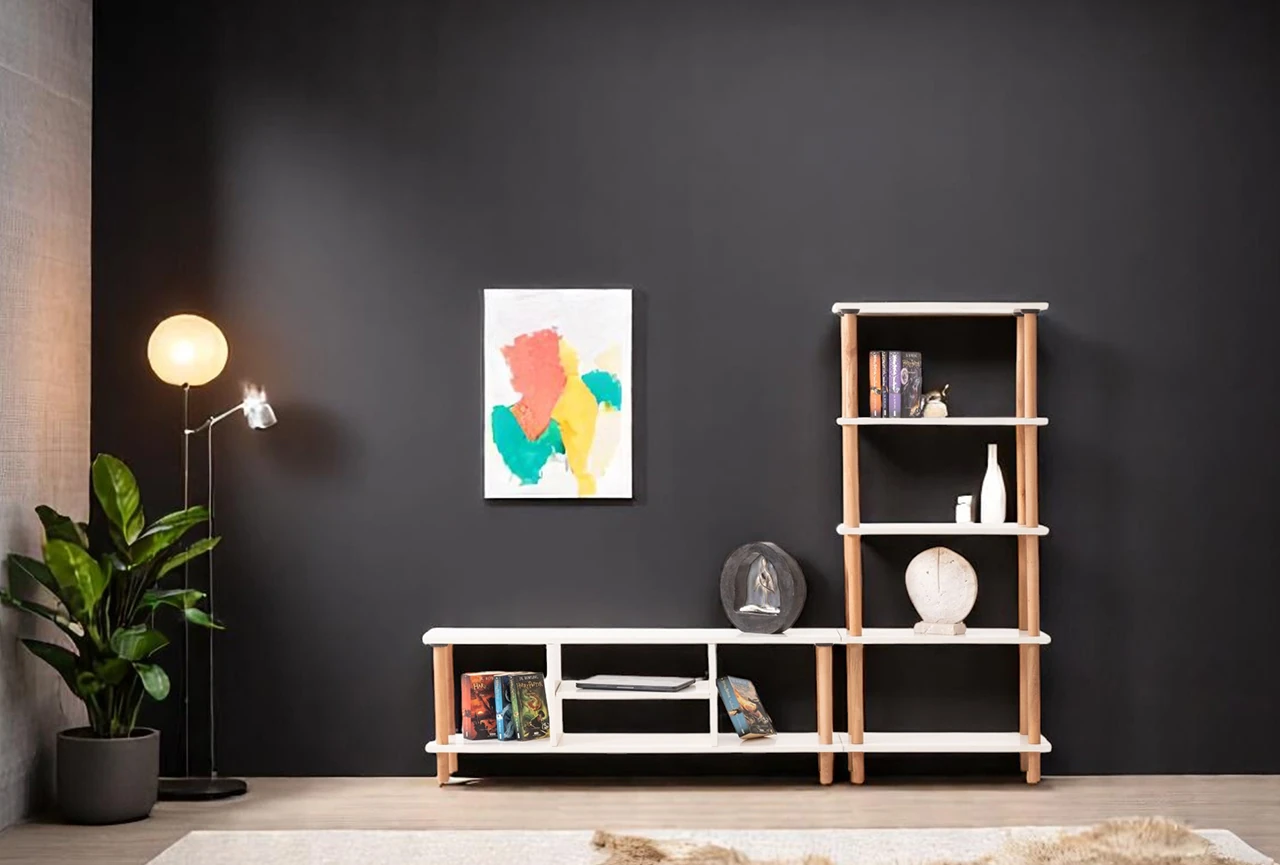 Pia Kitaplıklı TV Sehpası