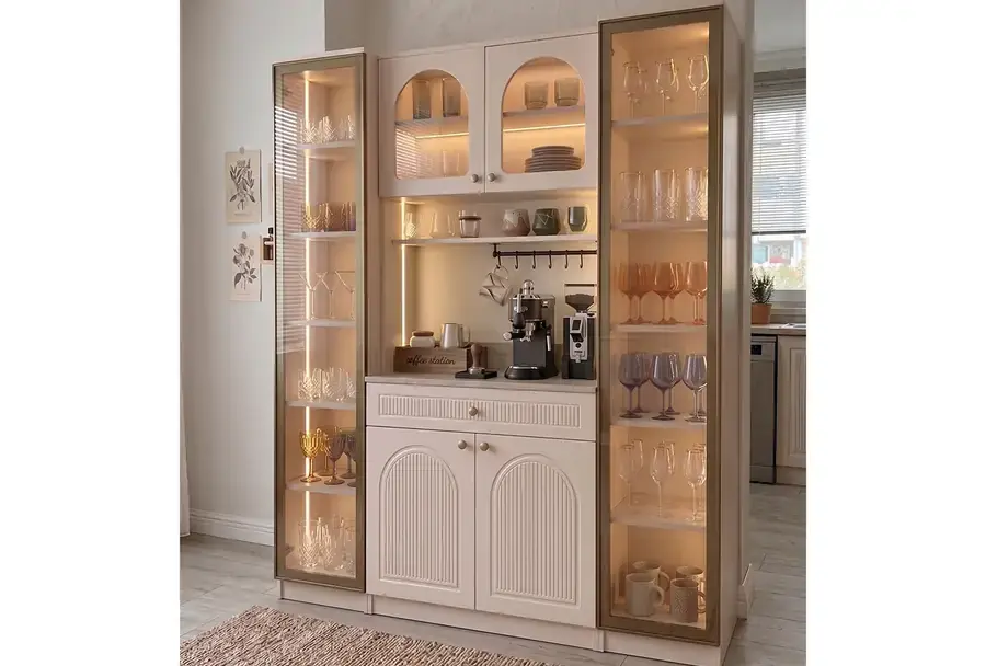 Hera Kahve Köşesi %100 MDF Mutfak Dolabı 3 Modüllü