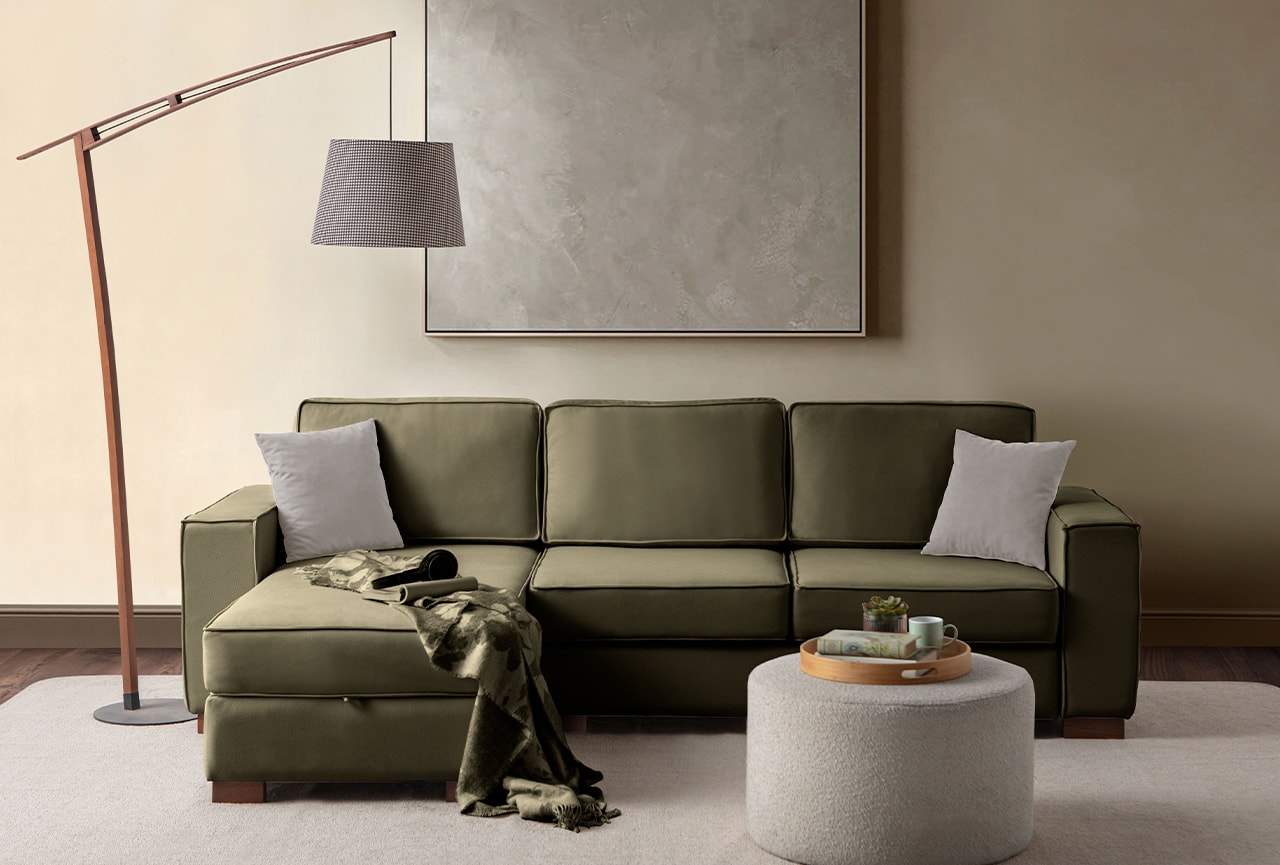 Corner Köşe Koltuk Takımı Sandıklı Yeşil