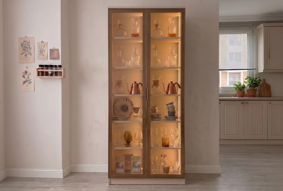 Hera Kahve Köşesi %100 MDF Çerçeveli Cam İki Kapaklı Çok Amaçlı