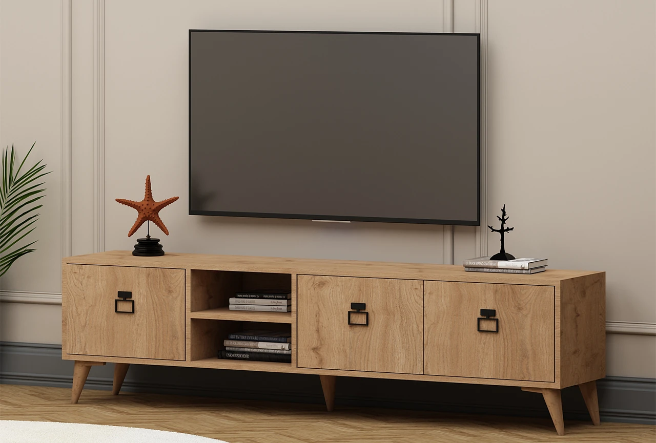 Mona 180 cm TV Sehpası Meşe