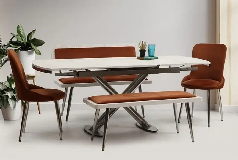 Lotus Banklı Mutfak Masa Takımı