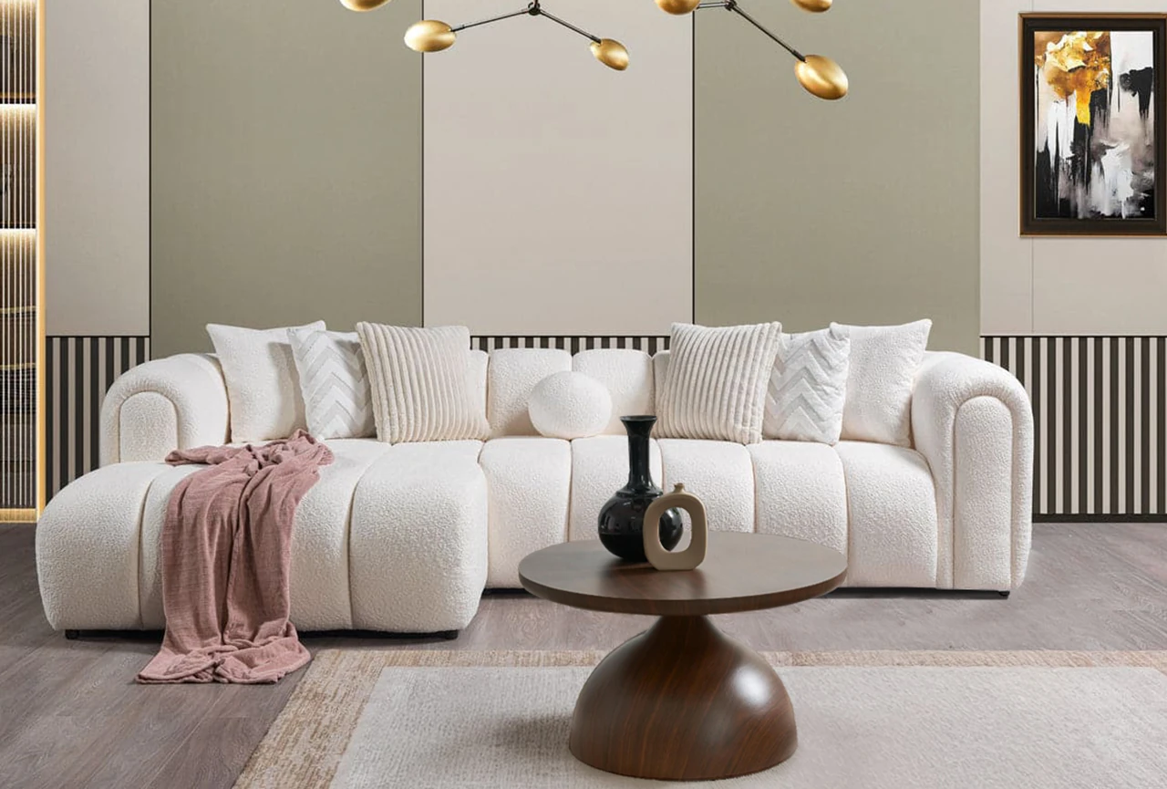 Nline Köşe Koltuk Takımı Beyaz Sol Köşe