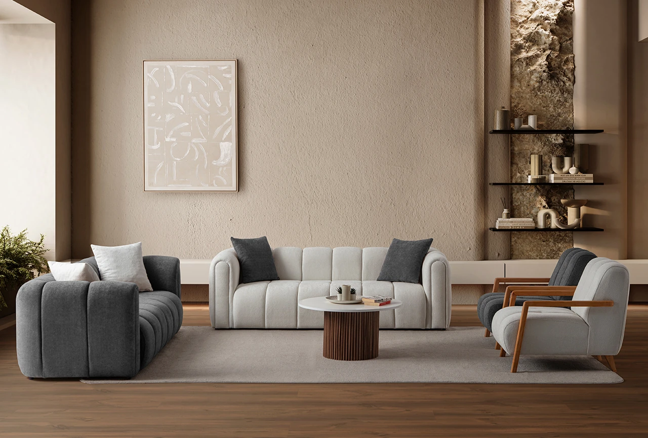 Nline Koltuk Takımı 3+3+1+1 Antrasit