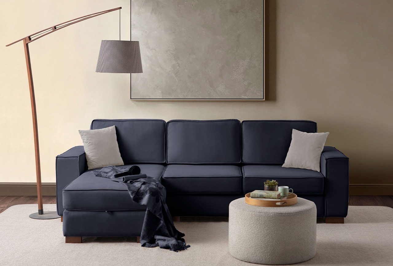 Corner Köşe Koltuk Takımı Sandıklı Lacivert