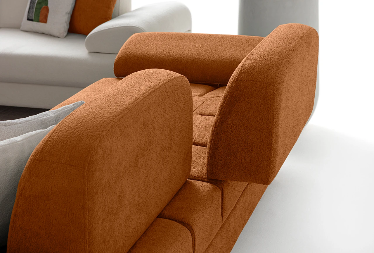 Lizbon Yataklı Sandıklı Koltuk Takımı 3+3+1+1 Turuncu