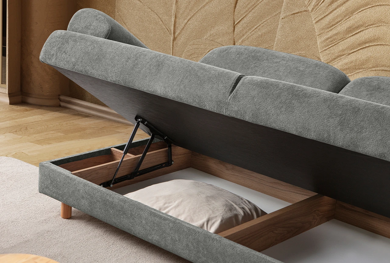 Aries Yataklı Sandıklı Koltuk Takımı 3+1 Antrasit