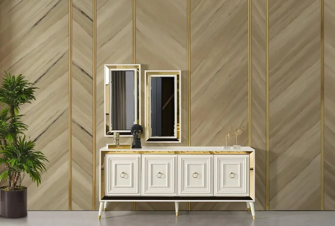 Rosa Gold Modern Konsol