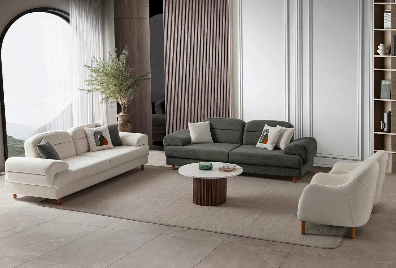 Lizbon Yataklı Sandıklı Koltuk Takımı 3+3+1+1 Antrasit