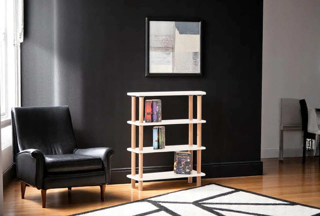 Pia 4 Raflı Kitaplık Çok Amaçlı Dolap