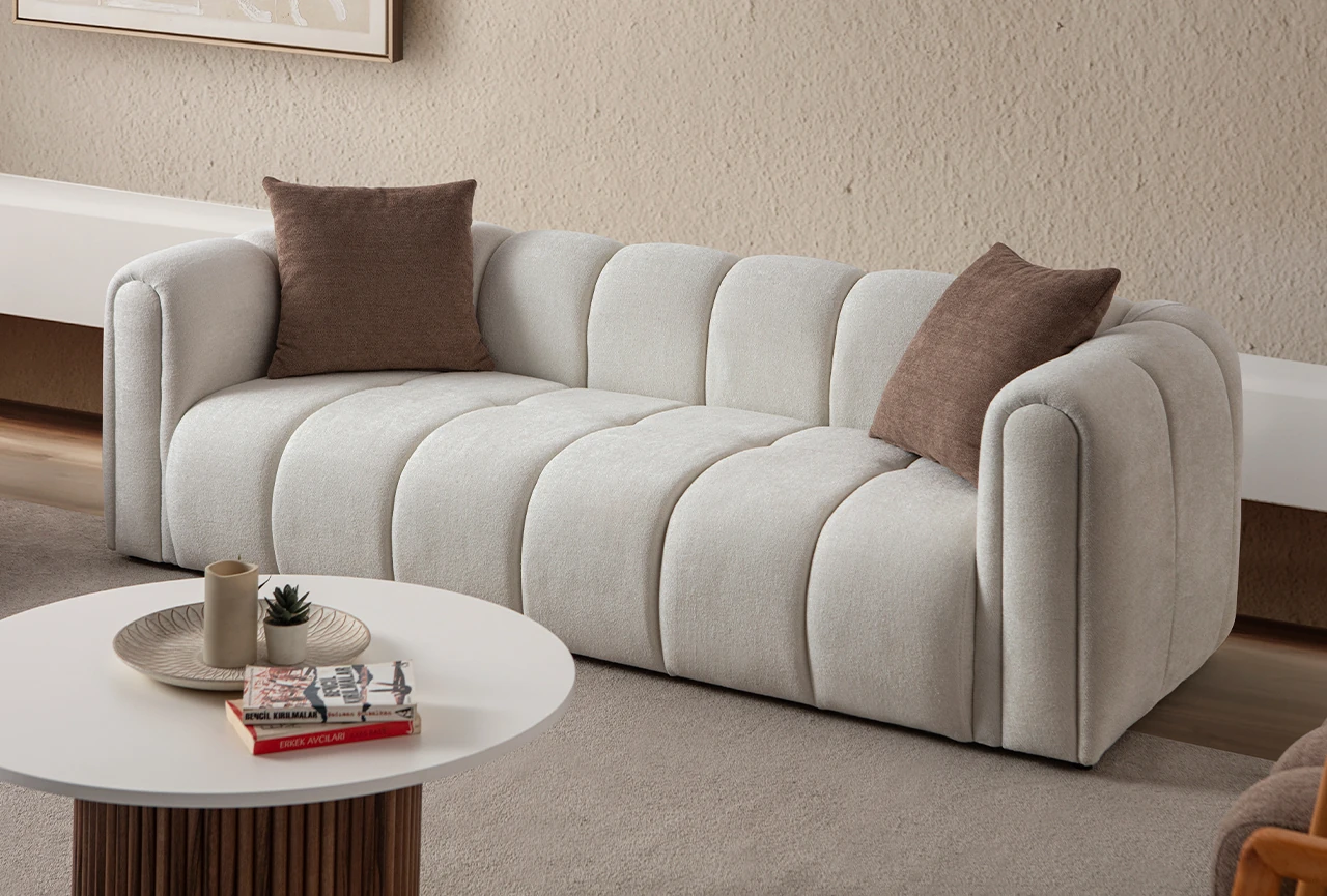 Nline Üçlü Koltuk Beyaz